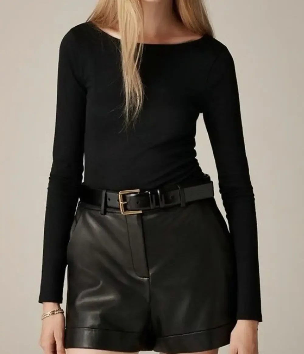 J. Crew Scoopback Bodysuit in Stretch Cotton Blend Size L NWT